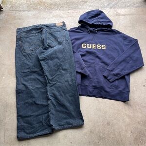 Vintage Y2K Guess Hoodie & Jeans Bundle